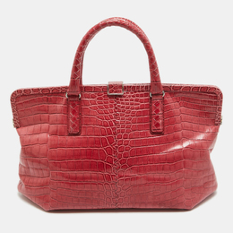 Bottega Veneta Pink Crocodile Frame Tote 946932