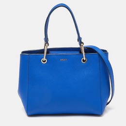 DKNY Blue Leather Julius MD Zip Tote 961463