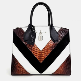 Louis Vuitton Black Leather City Steamer MM Top Handle Bag 949700