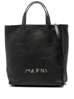 Marni logo-embroidered tote bag 23414653
