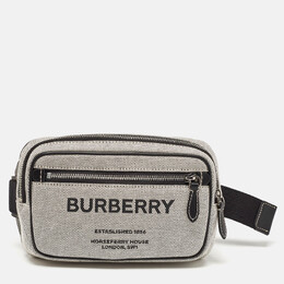 Burberry Grey/Black Canvas and Leather West Belt Bag 964153