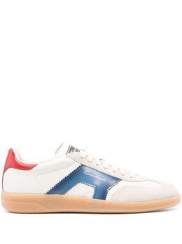 Santoni panelled leather sneakers 22674193