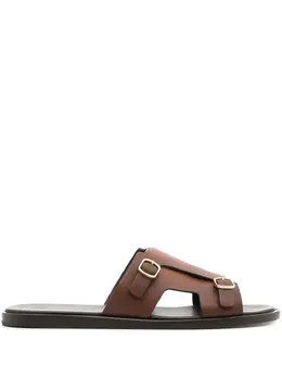 Santoni double-buckle leather sandals 22240954