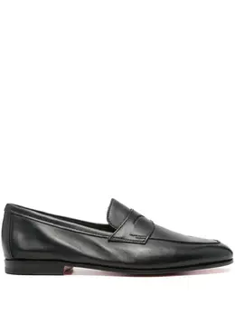 Santoni almond leather loafers 22670582