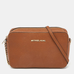 Michael Kors Brown Leather Large East West Jet Set Crossbody Bag 965056