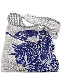 Burberry Equestrian Knight crochet-knit bag 23688384