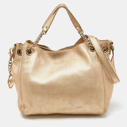 Michael Kors Gold Leather Frankie Drawstring Bag 965064