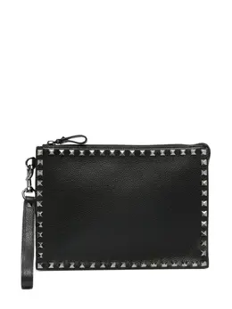 Valentino Garavani Rockstud leather clutch bag 23623389