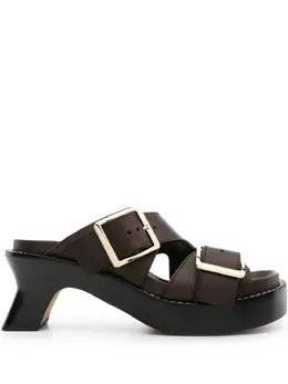 Loewe 70mm buckled leather mules 23496480