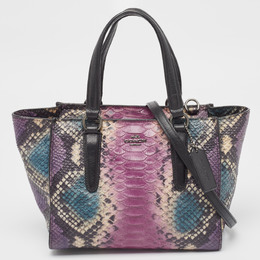Coach Multicolor Python Embossed and Leather Crosby Carryall Tote 966957