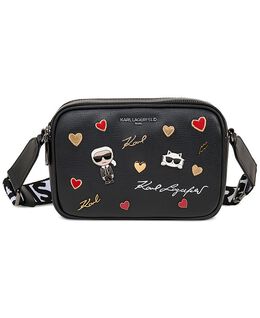 Сумка через плечо Maybelle с двойной молнией и подвеской Karl Lagerfeld PARIS, черный 15877530 | multi/black