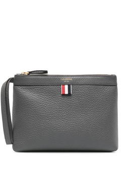 Thom Browne grosgrain-loop leather make-up bag 22370426