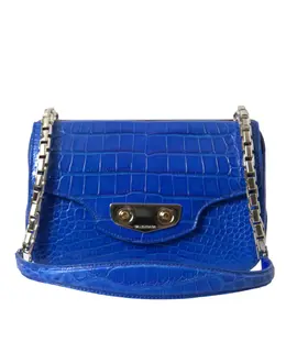 Balenciaga Alligator Skin Mini Shoulder Bag - Elegant Blue bag1168