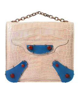 Balenciaga Elegant Mini Chain Beige Clutch for Evening Elegance bag1166