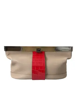 Balenciaga Two Tone Exotic Leather Clutch bag1173