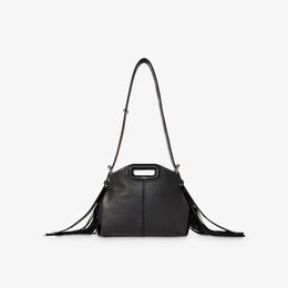 Мини-сумка на плечо miss m из кожи с тисненым логотипом Maje, цвет noir / gris r04255909 | noir / gris