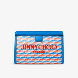 Клатч avenue из парусины и кожи Jimmy Choo, синий r04243129 | sky/sky mix