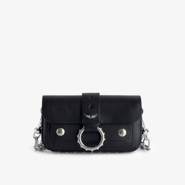Кожаная сумка через плечо Zadig & Voltaire x kate moss с заклепками Zadig & Voltaire, серебряный r03911727 | noir silver
