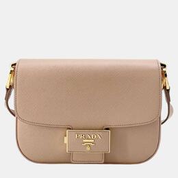 Prada Saffiano Leather Emblème Shoulder Bag 968192