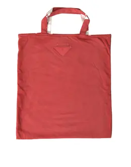 Prada Chic Red and White Fabric Tote Bag bag1192