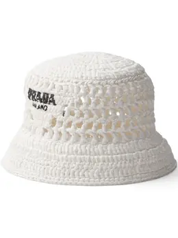 Prada logo-embroidered interwoven bucket hat 23739831