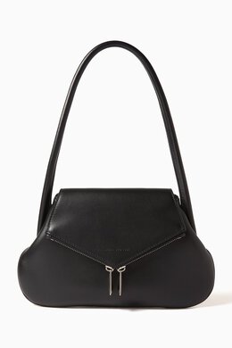 Amina Muaddi Gemini Flat Shoulder Bag in Nappa Leather 217269332_2709