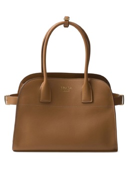 Prada logo-lettering leather tote bag 23796643