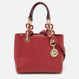 Michael Kors Red Leather Mini Cynthia Tote 975912