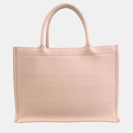 Christian Dior Pink Leather Embossed Book Tote Bag 974793