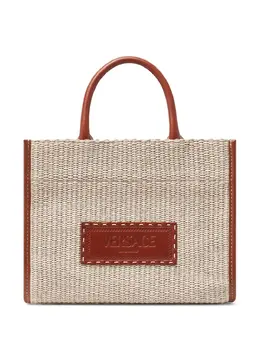 Versace small Athena raffia tote bag 23490929
