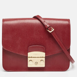 Furla Red Leather Metropolis Shoulder Bag 976362