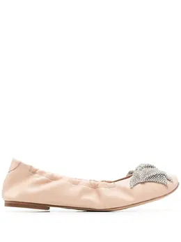 Casadei rhinestone-bow ballerina shoes 23243455