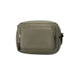 Burberry Small Branded Dark Fern Green Grainy Leather Camera Crossbody Bag 56002