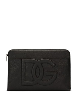 Dolce & Gabbana large logo-embossed clutch bag 23600309