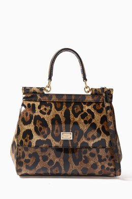 Dolce & Gabbana x KIM Medium Sicily Bag in Leopard-print Polished Leather 216087945_225