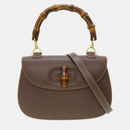 Gucci Brown Leather Bamboo 1947 Top Handle Bag 981049
