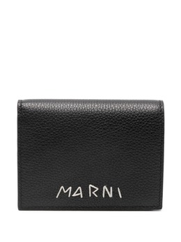 Marni logo-embroidered leather wallet 23522042
