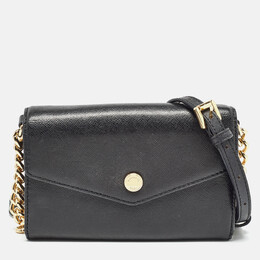 Michael Kors Black Leather Mini Envelope Crossbody Bag 981290