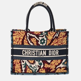 Christian Dior Multicolour Canvas Embroidered Large Paisley Book Tote Bag 984518
