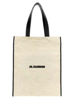 Jil Sander-Flat Tote Bianco/Nero-Uomo 51737086722388