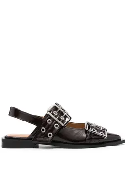 Ganni buckled ballet flats 23869554