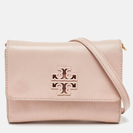 Tory Burch Pink Leather Britten Flap Crossbody Bag 984786