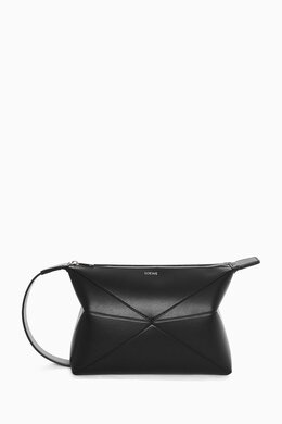 Loewe Puzzle Fold Wash Bag in Shiny Calf Leather 217332359_13