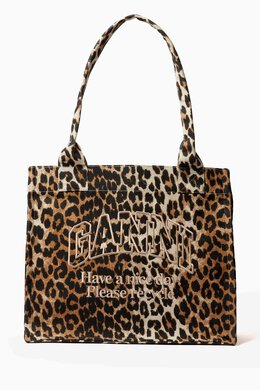 Ganni Large Easy Shopper Tote Bag in Recycled Cotton 217348249_195