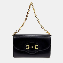 Gucci Black Leather 1955 Horsebit Chain Shoulder Bag 985762