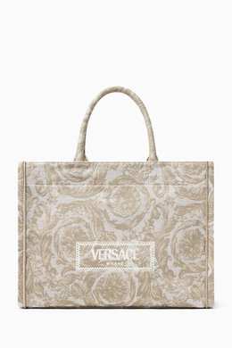 Versace Medium Contrasto Athena Tote Bag in Canvas 217374624_179