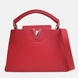 Louis Vuitton Red Leather Capucines BB Top Handle Bag 987958