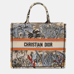 Christian Dior Multicolor Toile De Jouy Tropicalia Embroidered Canvas Large Book Tote 571035