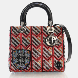 Christian Dior Multicolor Leather and Sequin Medium Lady Christian Dior Tote Bag 989210