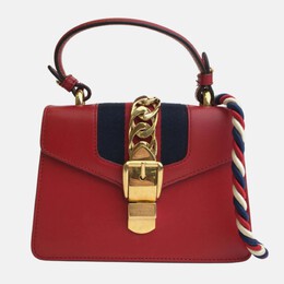 Gucci Red Leather Mini Sylvie Shoulder Bag 988042
